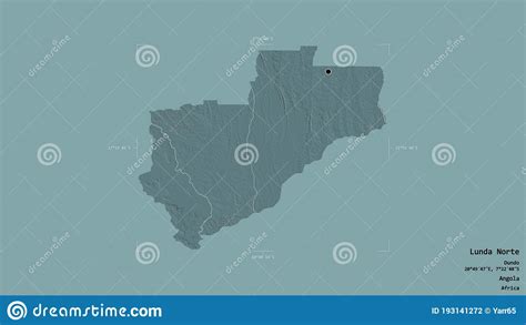 Lunda Norte Angola Bounding Box Administrative Stock Illustration