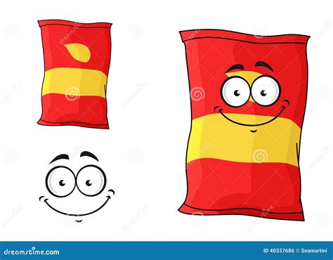 Paquete De Patatas Fritas O De Patatas Fritas De Bolsa Ilustración del