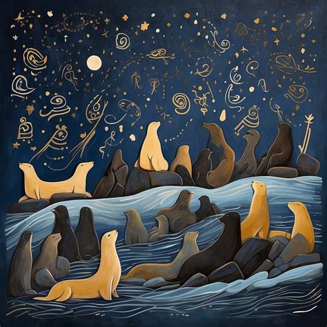 Whimsical Mystical Seals Art Print Free Stock Photo - Public Domain ...