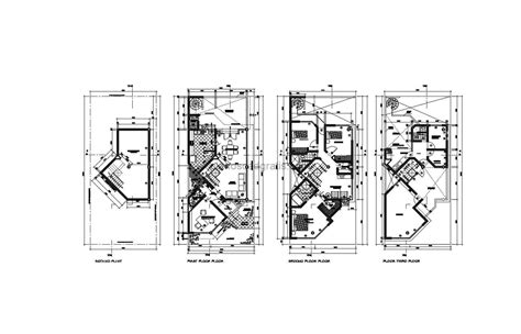 Casa De Tres Niveles Con Sótano Planos De Autocad 0103211 Planos Cad