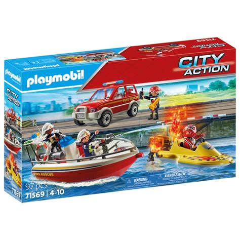 Playmobil City Action 71569 Intervention Des Pompiers Sur L Eau