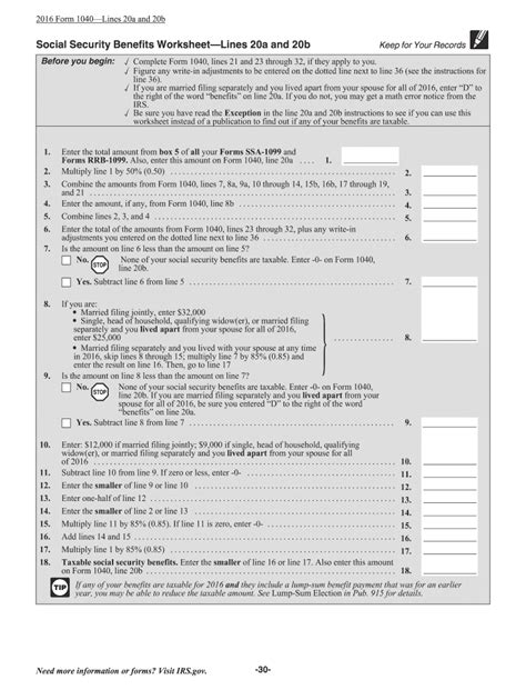 Taxable Social Security Worksheet 2021