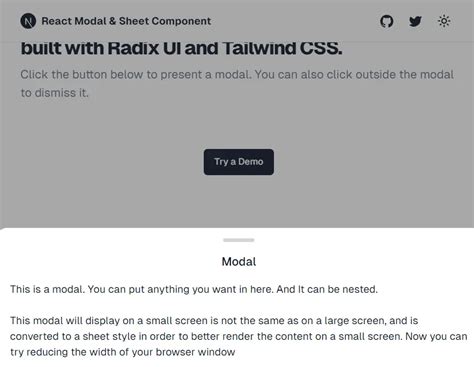 Beautiful Modal Sheet Component Rc Modal Reactscript