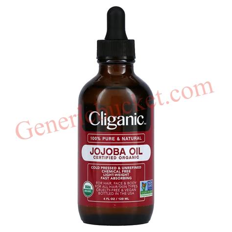 Cliganic Organic Jojoba Oil 100 Pure 4oz 120ml Homeopathic