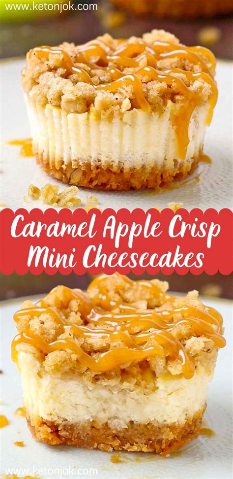 Delicious Caramel Apple Crisp Mini Cheesecakes Joki S Kitchen