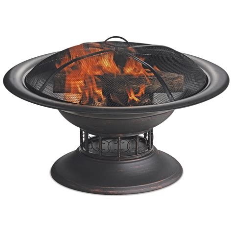 Blue Rhino 32 In W Black Steel Wood Burning Fire Pit At Lowes