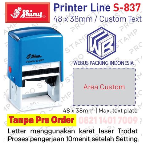 Jual Stempel Shiny S837 S 837 Otomatis Self Ink Custom Text 48 X 38