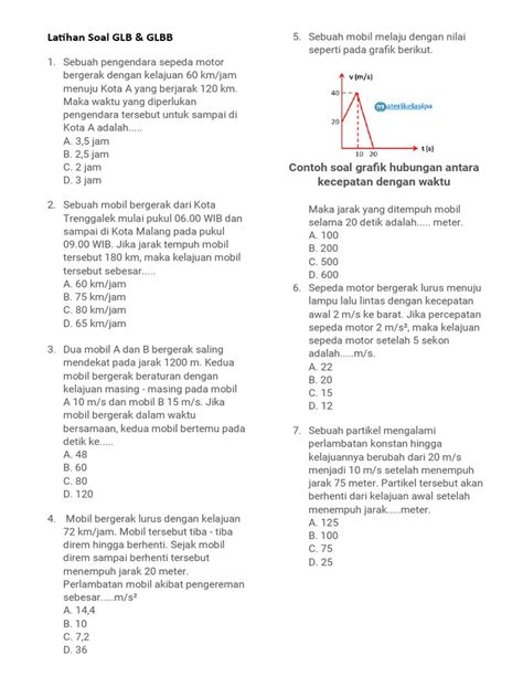 Latihan Soal Glb And Glbb Pdf