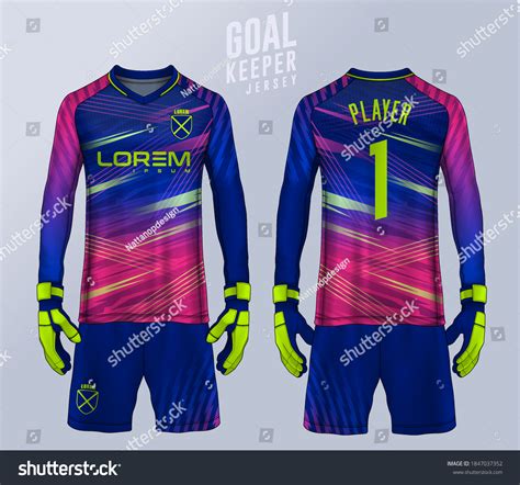 Goalkeeper Jerseytshirt Sport Design Template Long Stock Vector