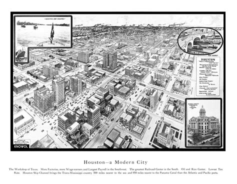 Amazing old map of Houston, Texas from 1912 - KNOWOL