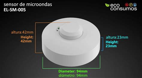 Sensor de movimiento microondas 15mt EL SM 005 versión IP20 Eco