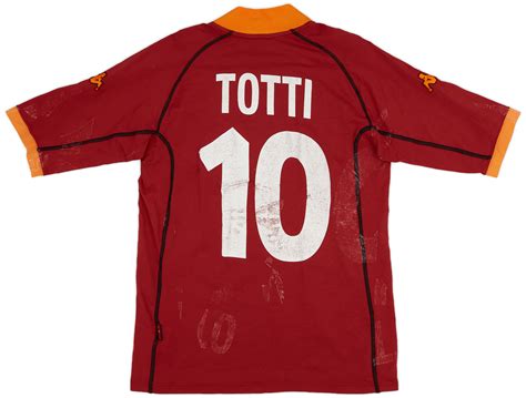 2001 02 Roma Home Shirt Totti 19 4 10 XL