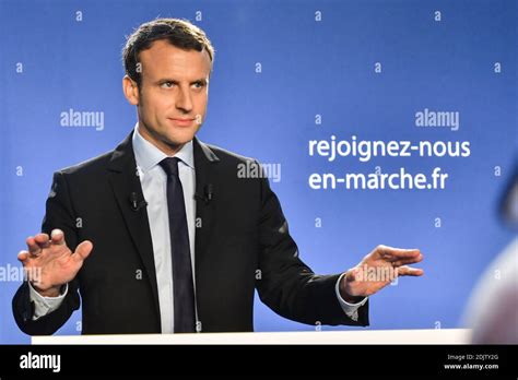 Former Economy Minister Emmanuel Macron Delivers His Speech And