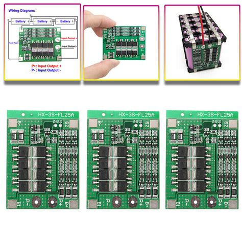 12V 3S 25A For 18650 Li Ion Lithium Battery BMS Protection PCB Board