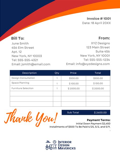 Interior Design Invoice: What To Include + Examples