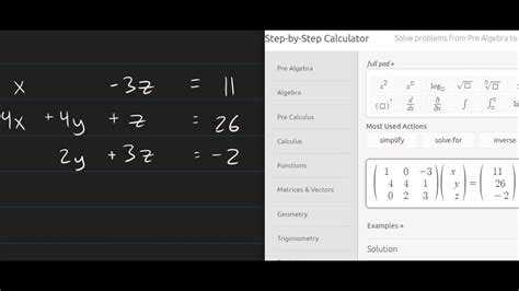 Matrix How To Use Symbolab To Solve A Matrix Youtube