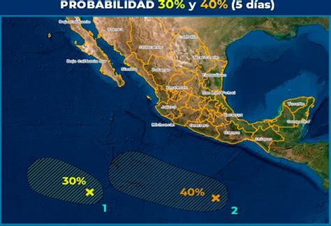 México Vigila 2 Zonas De Inestabilidad Con Potencial Ciclónico En El