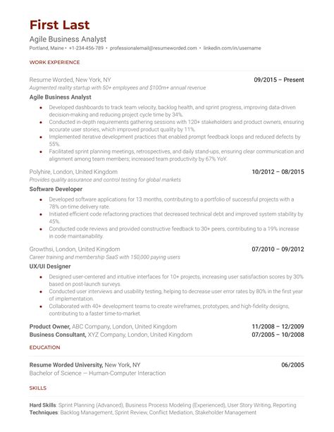 15 Business Analyst CV Examples For 2024 Resume Worded