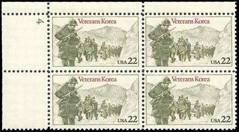 PCBstamps US 2152 PB 88c 4x22c Korean War Veterans MNH 1 United