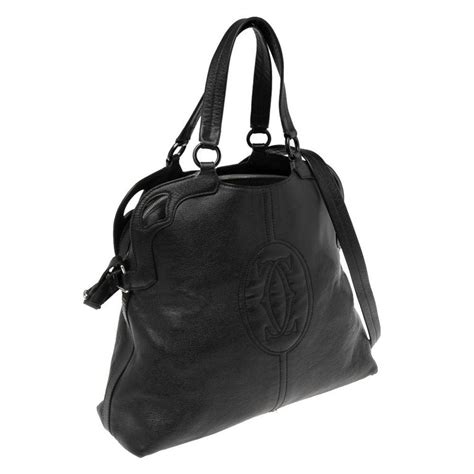 Cartier Black Leather Marcello De Cartier Satchel At 1stdibs