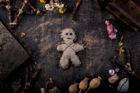 Premium Photo Voodoo Doll Black Magic Esoteric Ritual Halloween Concept