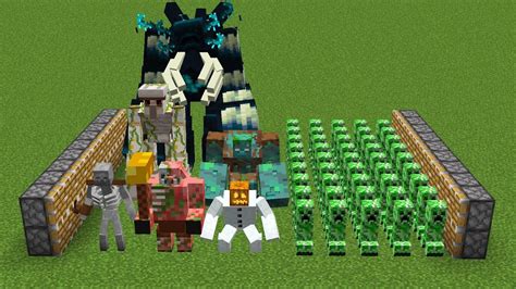 X Creepers And All Mutant Mobs Minecraft Combined Youtube