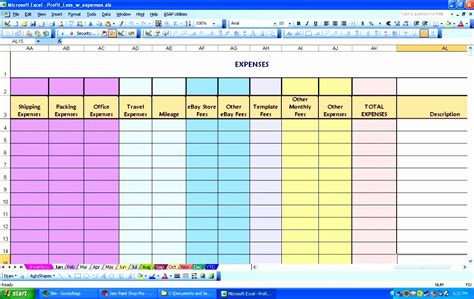 Free excel template for business income and expenses - pdfpole