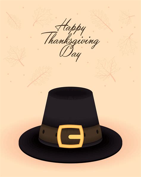 thanksgiving lettering with pilgrim hat 13818756 Vector Art at Vecteezy