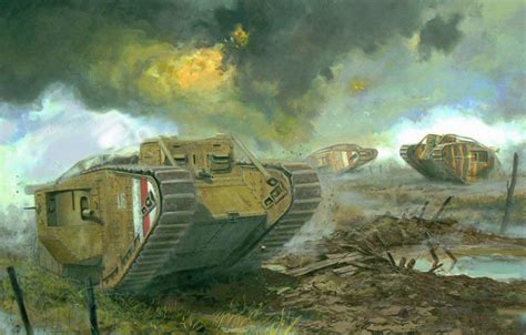 Wallpaper Art Drawing Tank Ww1 Images For Desktop Section оружие