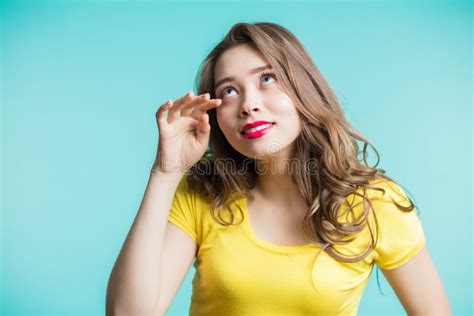 Beautiful Brunette Woman Laughing To Tears Positive Emotions