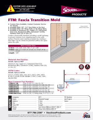 Fillable Online FTM Fascia Transition Mold Fax Email Print PdfFiller