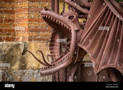 Detail of the wrought iron fence in the Güell Pavilions a work by