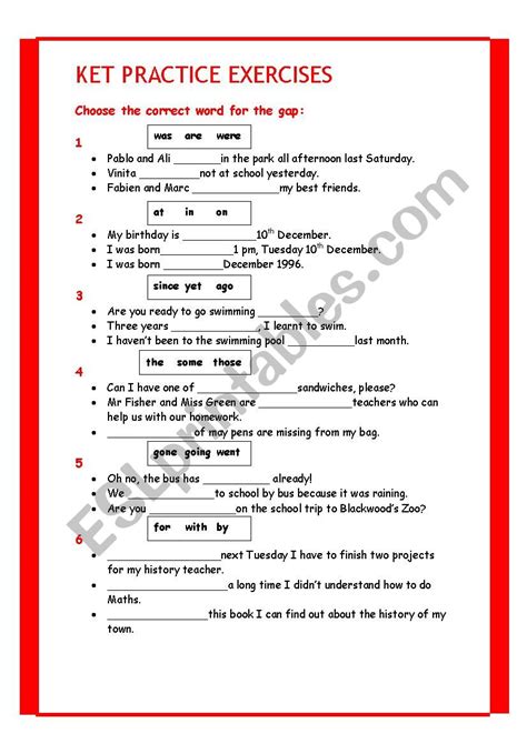 Ket Practice Exercises Esl Worksheet By Vanesaolias