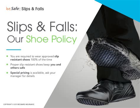 Free Poster Slips And Falls Our Shoe Policy Profiting From Safety