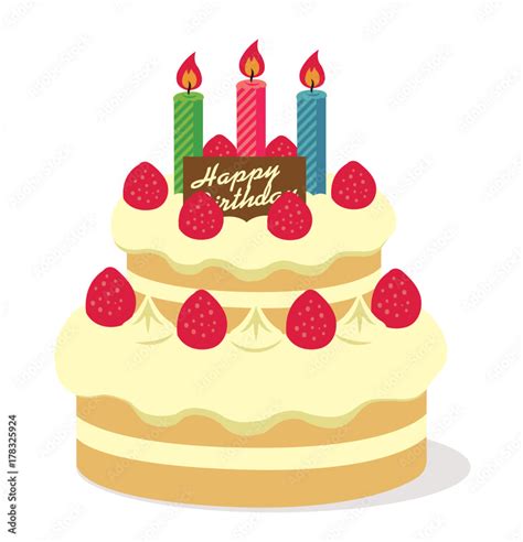 Birthday Cake Illustration Stock Vector Adobe Stock