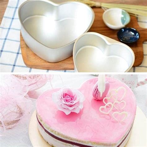 Popular Aluminum Heart Shape Baking Cake Mould Mold Tin Pan Tray For