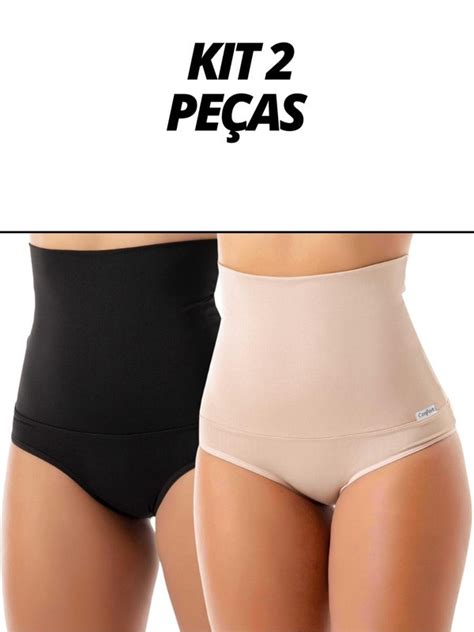 Kit Calcinhas Cinta Modeladora Seca Barriga