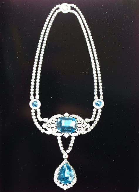 Aquamarine And Diamond Necklace Part Of A Parure Created By Cartier