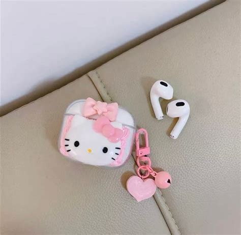 3d Hello Kitty Airpods Case Sanrio For Airpods 1 2 3 Anti Drop Etsy