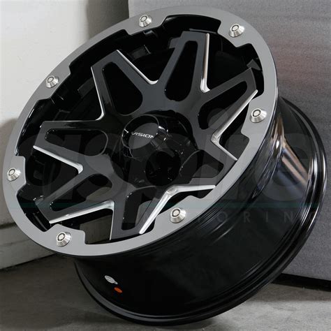 One 18x9 Vision 416 Se7en 5x1143 12 Black Milled Wheel Rim Wheels