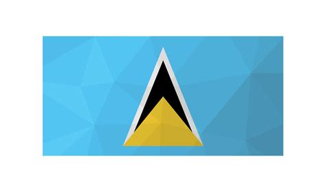 Vector Illustration Official Symbol Of Saint Lucia National Flag In Yellow Black And Blue