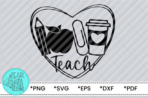 Teacher Heart Svg Gr Fico Por Apearlofagirldesigns Creative Fabrica