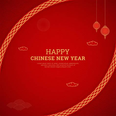 Chinese Happy New Year Background Design With Chinese Lanterns and ...