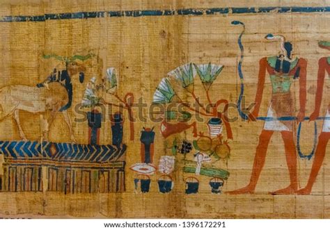 Egyptian Ancient Papyrus Different Pictures Hieroglyphics Stock Photo 1396172291 | Shutterstock