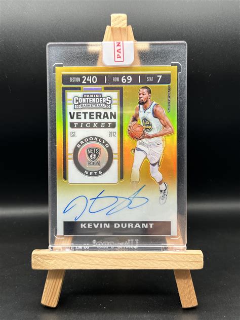 2019 20 Panini Contenders Kevin Durant 凯文 杜兰特 勇士 球票系列 卡签 签字 金折 10 10编 尾