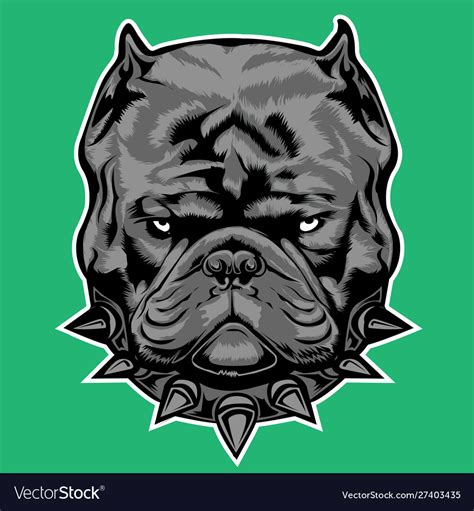 Dog bully exotic gray collar bulldog Royalty Free Vector