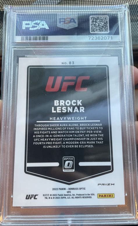 Brock Lesnar Donruss Optic Ufc White Sparkle Ssp Psa Ebay