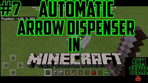 How To Make Automatic Arrows Dispenser In Minecraft Minecraft Tutorial 7 Akm Techz Youtube