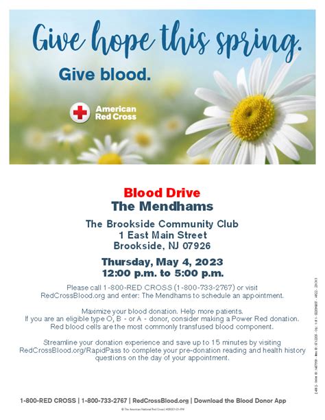 Red Cross To Host Blood Drive In Mendham Township May 4 2023 Noon