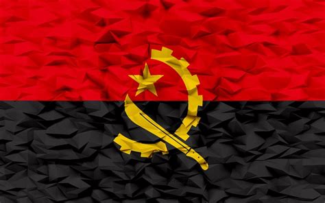 Baixar Bandeira De Angola 4k 3d Polígono De Fundo Angola Bandeira 3d Textura De Polígono